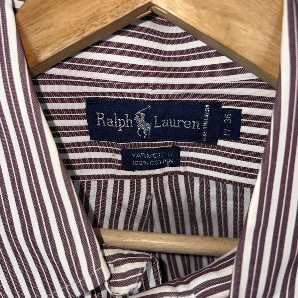 Polo Ralph Lauren Long Sleeve Button Down Shirt Size XL 17 36 Lot Of 2 Vintage